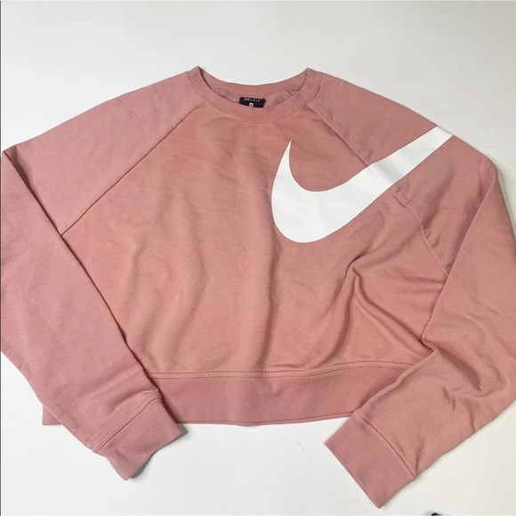 Nike Versa Graphic Cropped Sweatshirt  Swoosh M - Picture 2 of 8